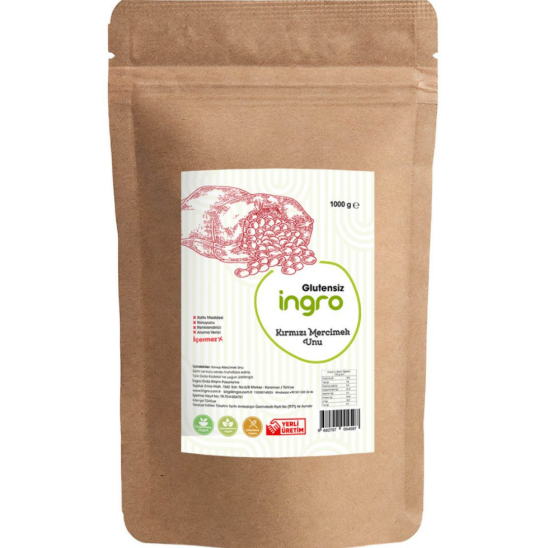 Glutensiz Kırmızı Mercimek Unu 1 kg