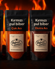 Alev Denge Seti (Az,Orta,Çok,Ekstra Acı) Kırmızı Pul Biber 4'lü Set