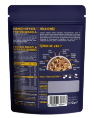 Karışık Kuruyemiş & Kakao Protein , Kırmızı Meyveler Protein, Antep Fıstığı & Kakao Granola 3'Lü Set
