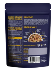 Protein Granola -Hindistan Cevizi 270g- Kırmızı Meyveler 270g 2'li Set